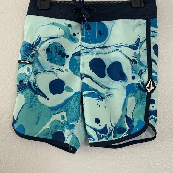 Volcom Blue Abstract Swim Shorts - Picture 1 of 5